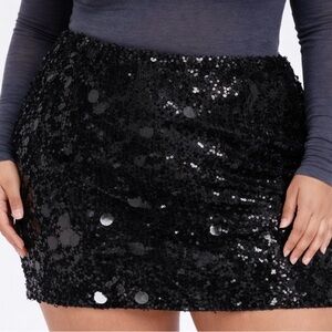 Abercrombie And Fitch A&F The Scarlett Mini Skirt Skort Sequin XXL Black